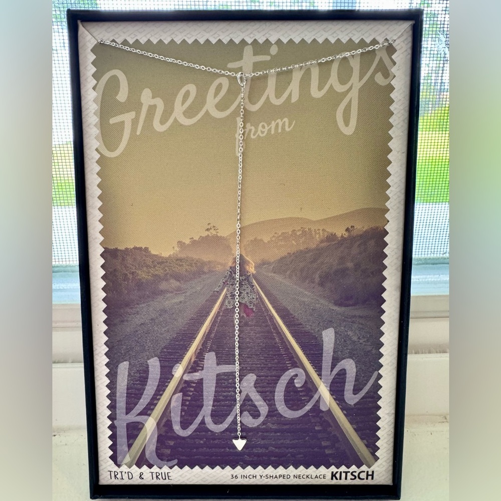 Kitsch Tri’d & True Silver Arrow Pendant Y-Shaped Silver-Plated Necklace New